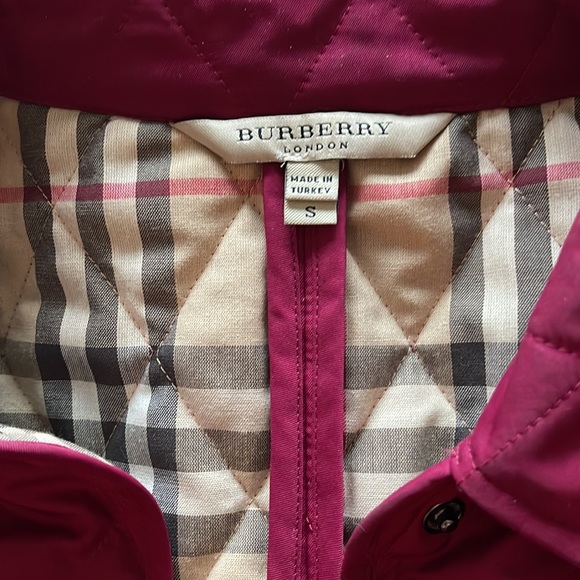 Burberry Magenta Quilted Coat Size Small - Picture 2 of 5
